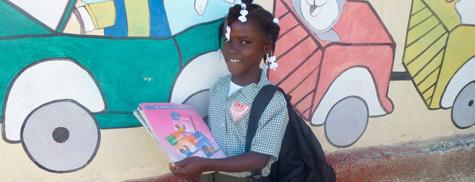 forgotten little girl going to school